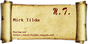 Mirk Tilda névjegykártya